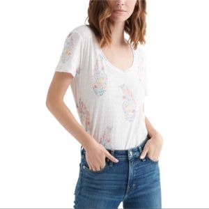 Lucky Brand Women’s Paisley Floral T-shirt Sz XS